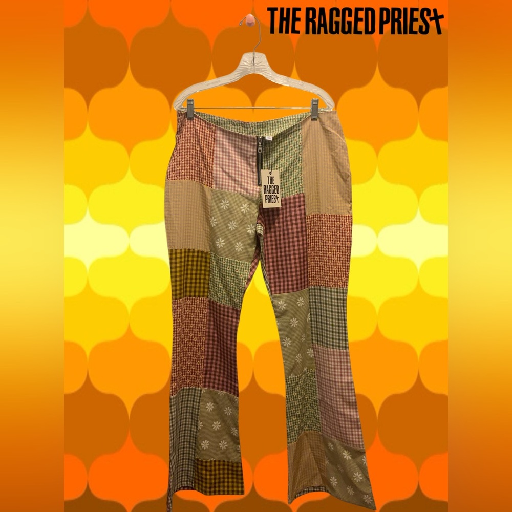NWT THE RAGGED PRIEST Country Multicolor Patchwork Pants Size 14